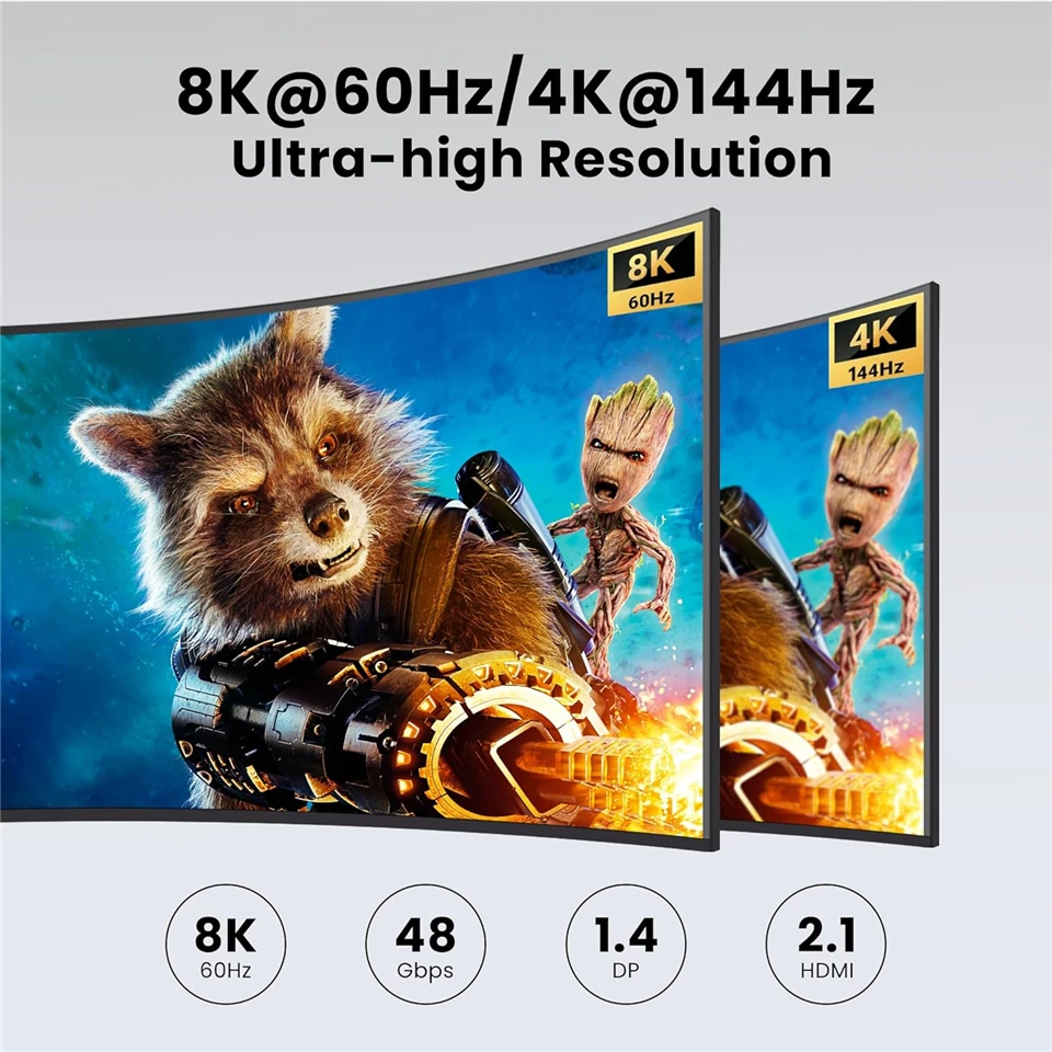 Navceker 2x2 HDMI DP KVM switch 4K 120Hz Monitor Dual pantalla extendida 8K USB KVM Switcher 2 en 2 salidas para 2 ordenadores 2 monitores - imagen 5