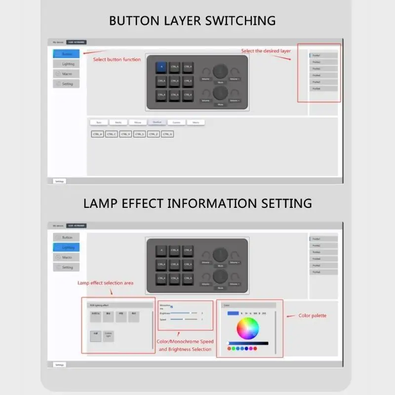 Y1UB Teclado personalizable 16 teclas con 3 perillas control para programación eficiente - imagen 2