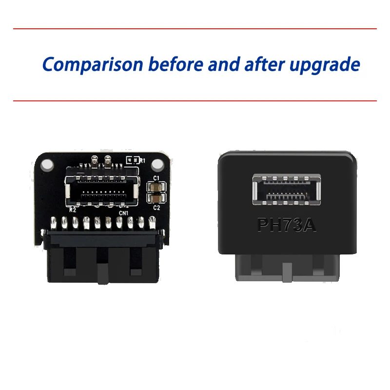 Cabecera interna USB 3,0 a USB tipo C adaptador frontal tipo E convertidor de 20/19 pines a tipo C convertidor de escritorio de placa base - imagen 4