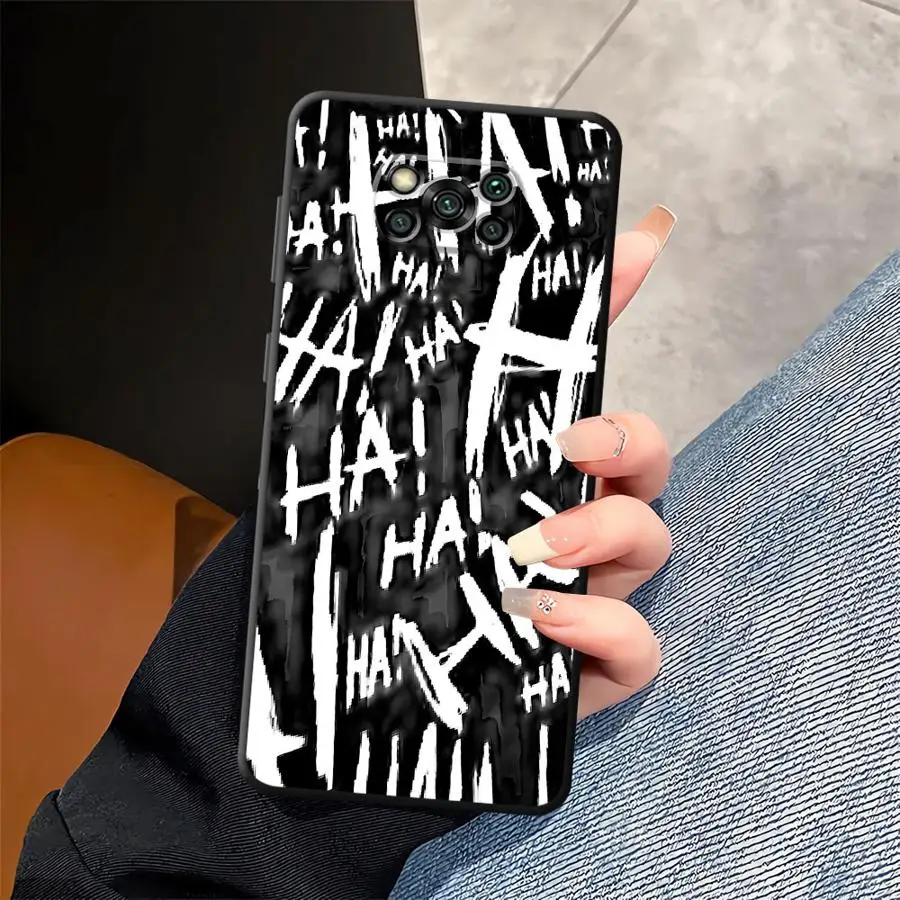 Funda de teléfono suave negra para Xiaomi Poco F3 M3 M4 M7 Pro C40 C61 C75 M5 C50 F1 C71 X3 X4 X5 X7 Pro Jokers Fun Haha - imagen 3