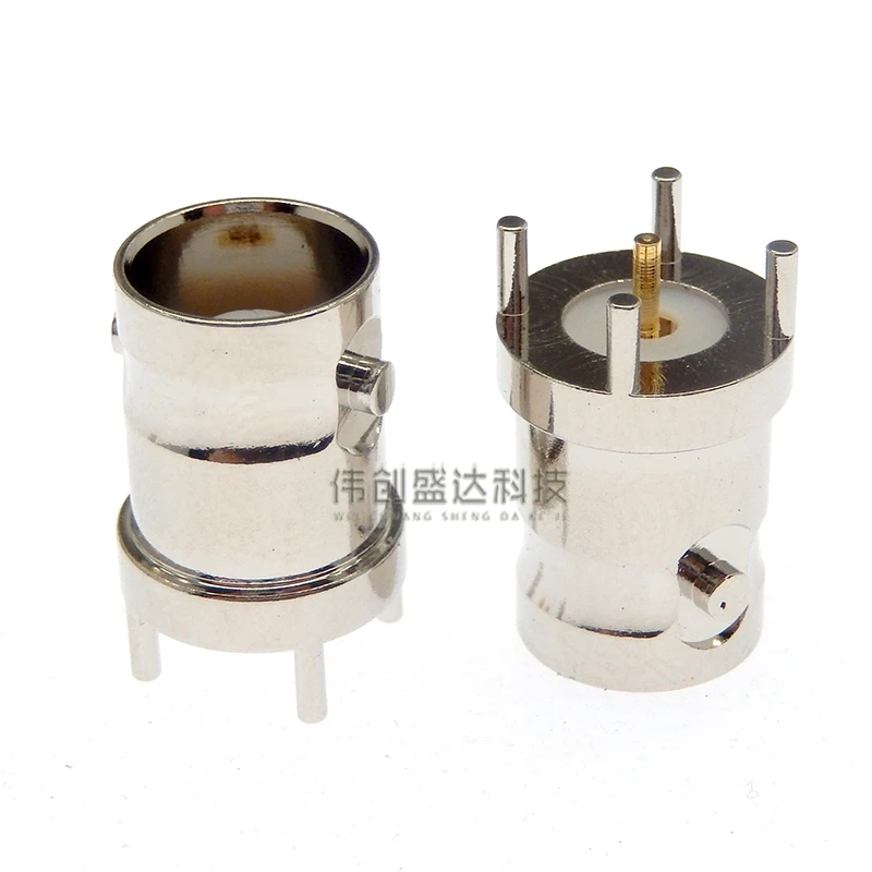 1 Uds BNC-KE cobre BNC/Q9 placa de soldadura PCB hembra conector de clavija recta placa de soldadura de cuatro patas asiento hembra BNC 50 ohm - imagen 3