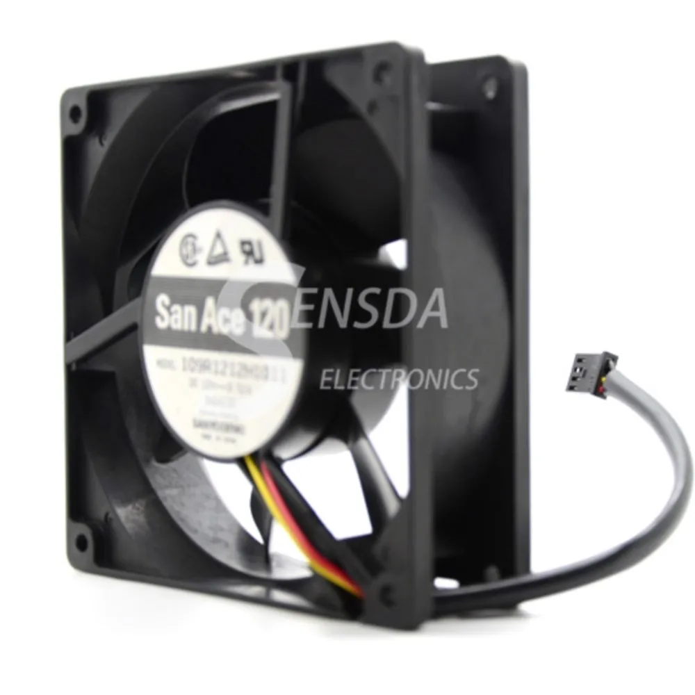 Ventilador de 120 mm para Sanyo 109R1212H1011 120x120x38 mm DC 12 V 0.52A Ventilador de enfriamiento de servidor de doble bola, 2300 RPM, 15,30 CFM 4 cables - imagen 4