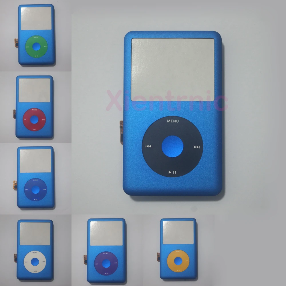 Panel de cubierta frontal azul clásico para iPod 6th, kit de carcasa de cable flexible con rueda de clic para reemplazo A1238