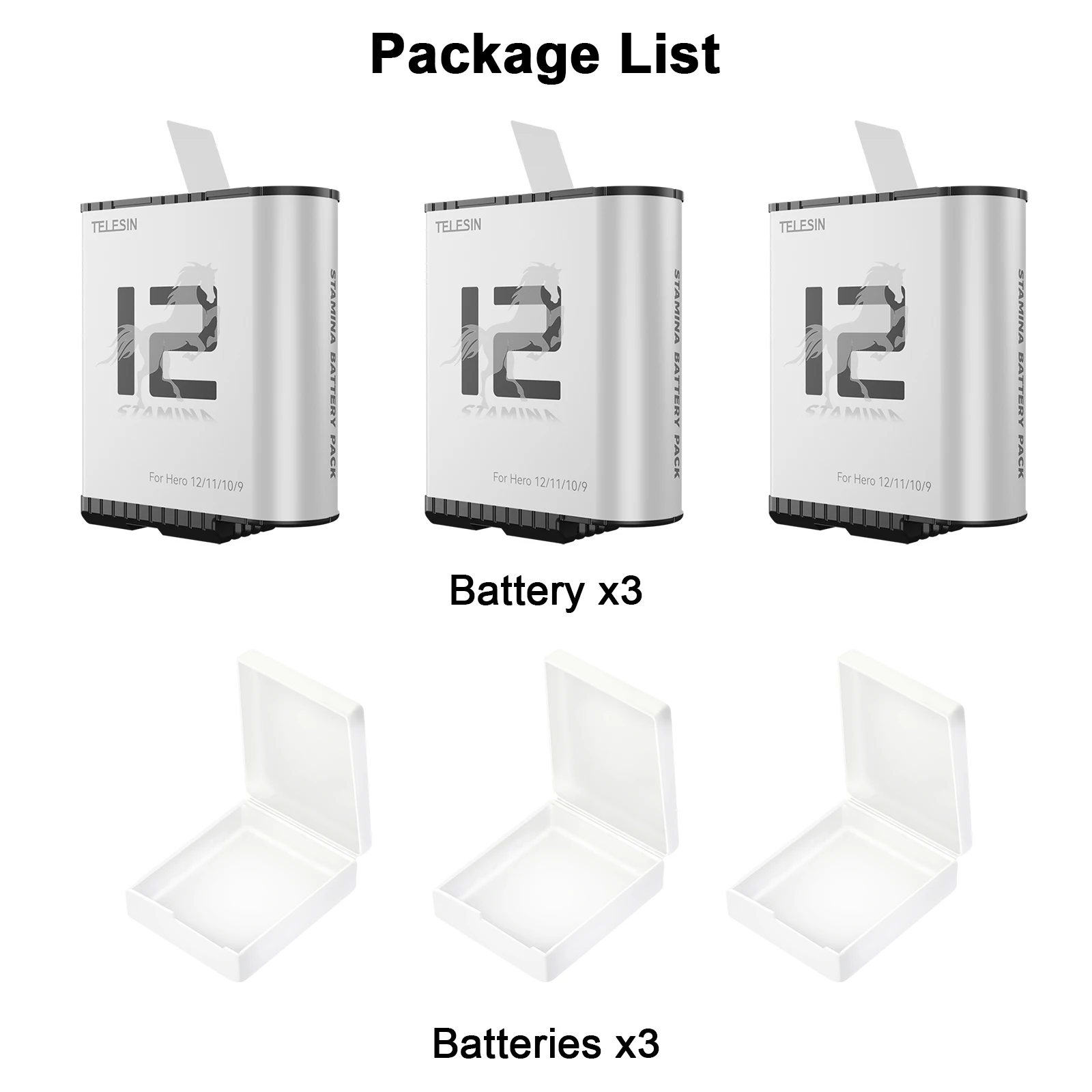 3pcs Batteries