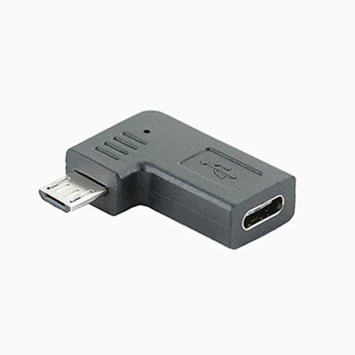 Adaptador de ángulo recto tipo C a Micro USB USB C a adaptador USB conector macho a hembra 90 grados M/F - imagen 5