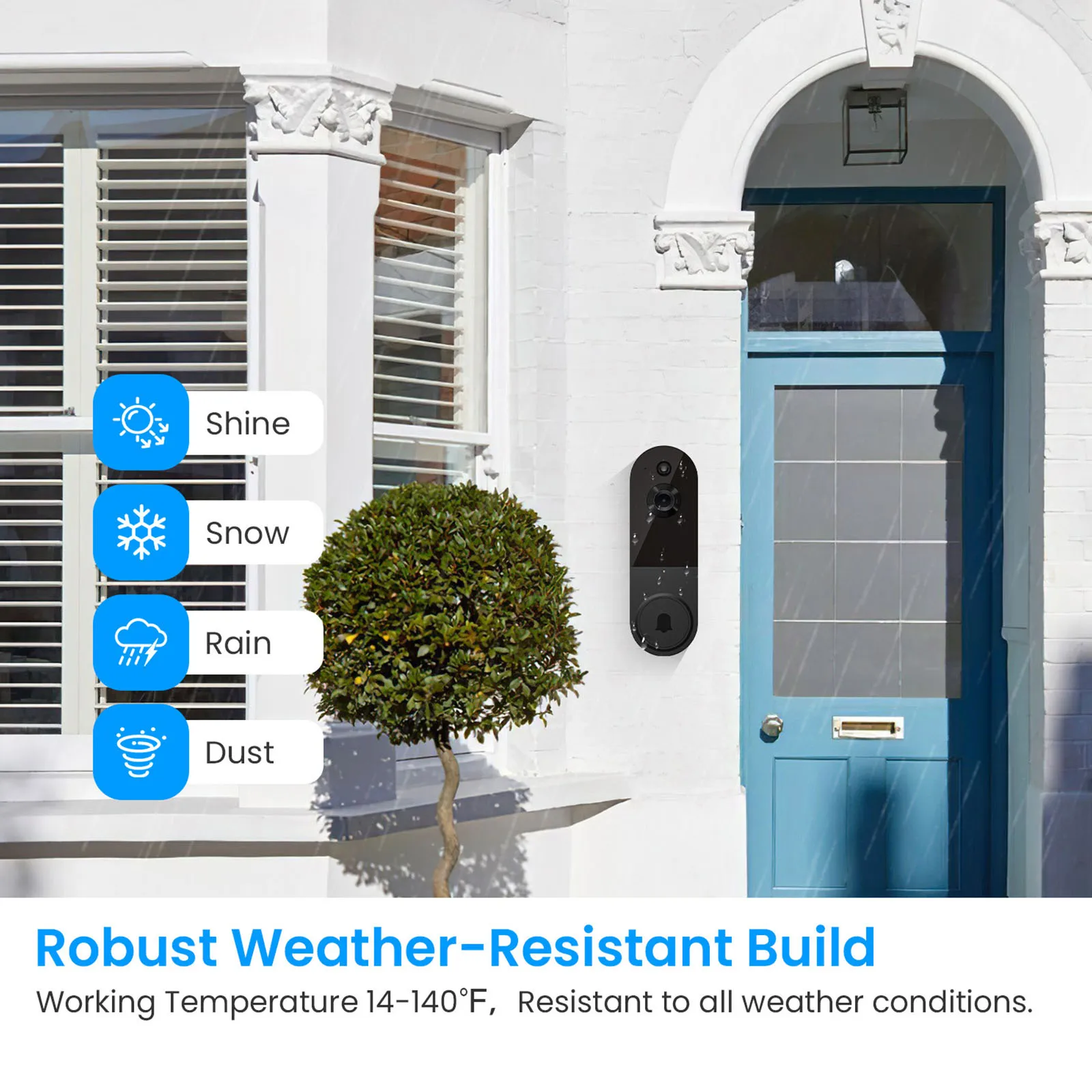 Timbre seguro con cámara, timbre de vídeo inalámbrico resistente al agua, detección de movimiento, cámara electrónica para protección de seguridad del hogar - imagen 3