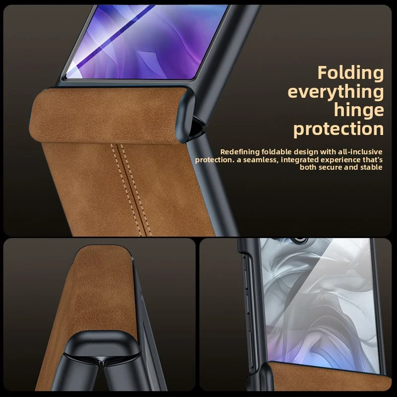 Para Motorola Razr 60 Ultra funda de lujo de cuero PU película protectora trasera funda para Moto Razr 60 50 Ultra carcasa de teléfono - imagen 5