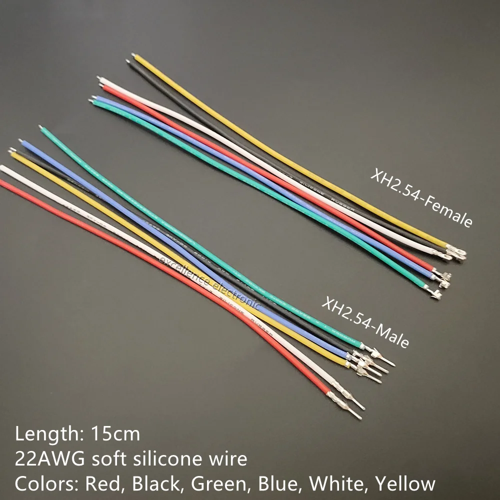 Kit de conectores JST XH de 2,54mm, enchufes macho hembra XH2.54 y Cables de silicona prensados de 22AWG, cable 2, 3, 4, 5, carcasa de 6 pines - imagen 2