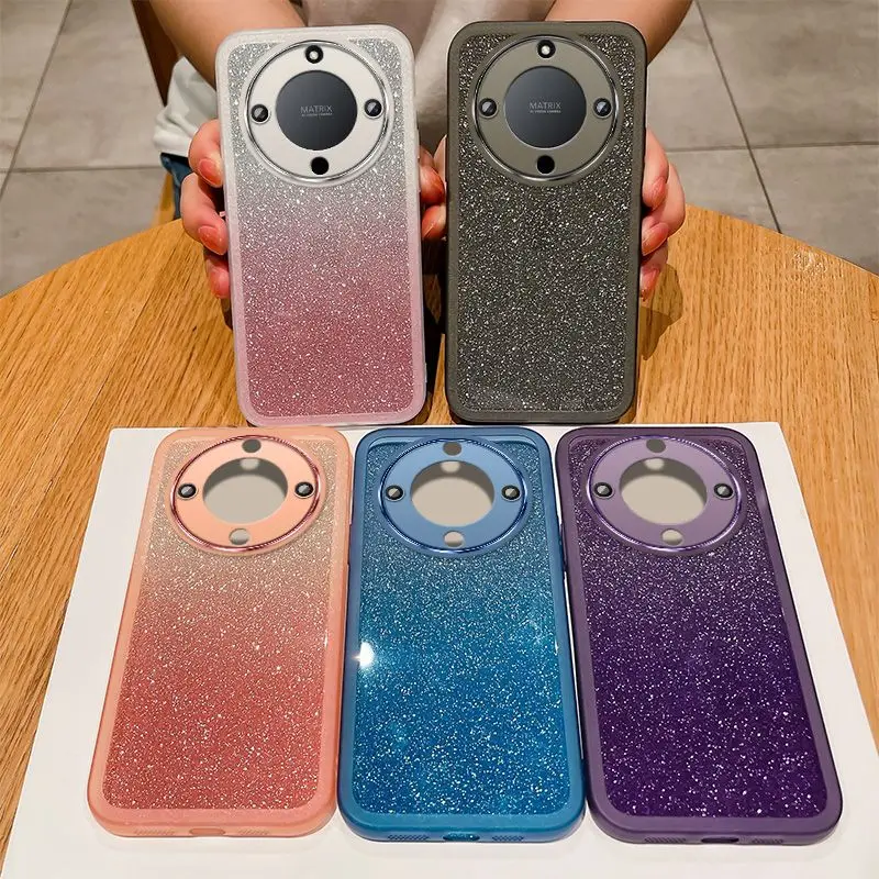 Para Huawei Honor Magic 5 Lite funda suave TPU brillo lente protectora trasera funda de teléfono para Huawei honor Magic 5 4 Pro Shell