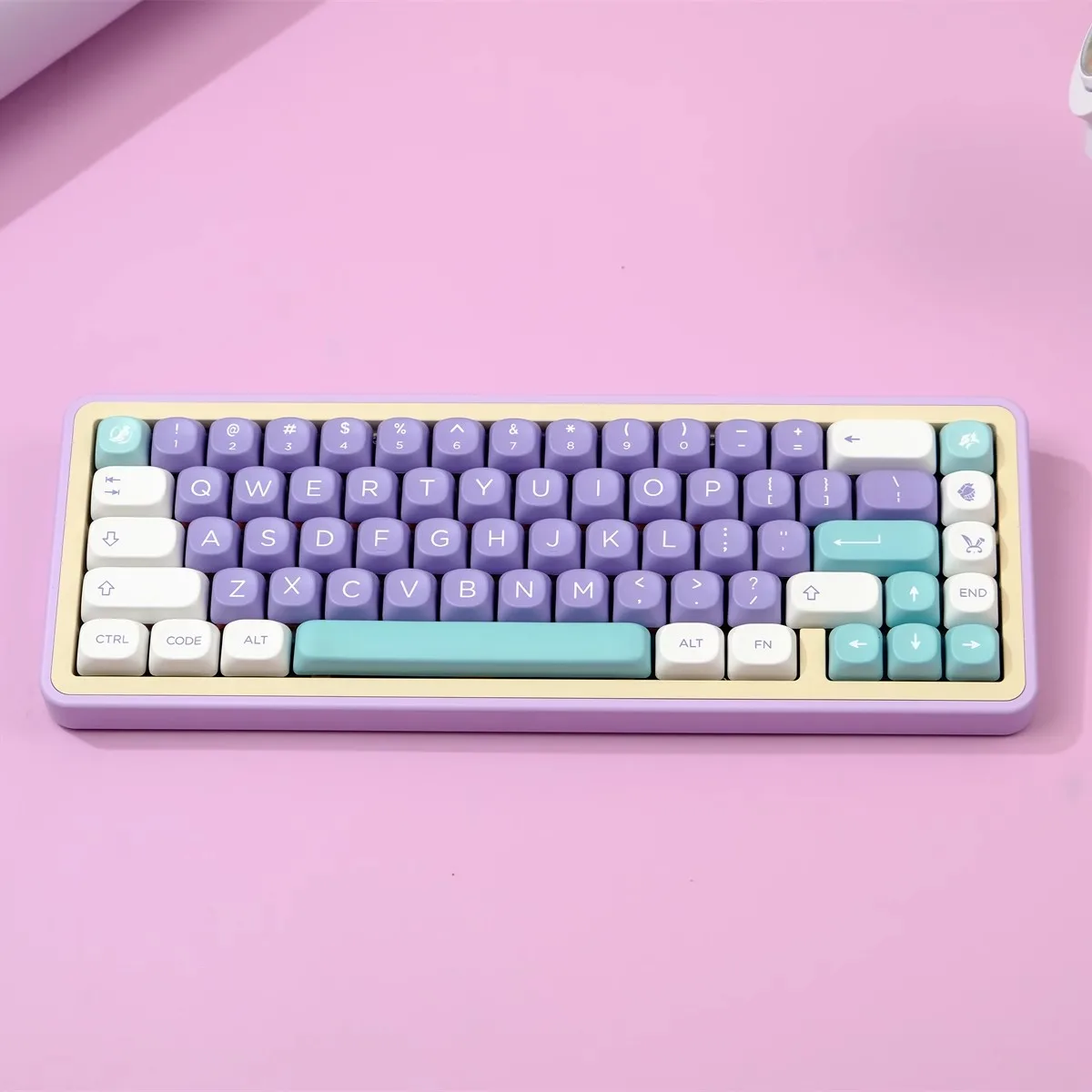 Juego de 126 teclas Mulan, teclas de sublimación de tinte PBT, perfil MOA, púrpura, para Keychron Q2 K2 Anne GH60 GK64 Poker 980 - imagen 3