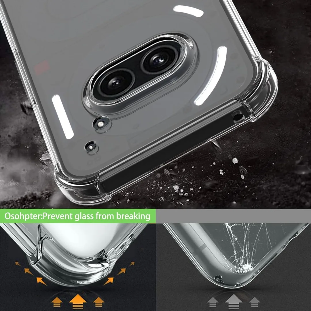 Funda transparente de TPU para Nothing Phone 2a Plus Nothing Phone 3A Pro, funda protectora de cuatro esquinas a prueba de golpes, Fundas - imagen 3