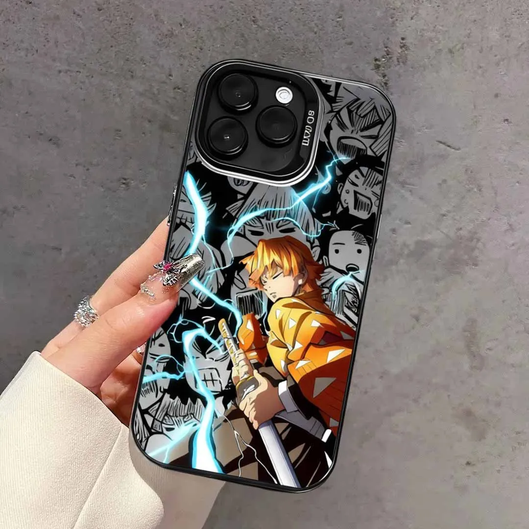 Funda de Anime Demon Slayer Tanjiroe Giyu Tomioka para iPhone 17 Air 17 Pro 16 15 14 12 11 13 Pro Max Plus Mini 16E, funda IMD mate - imagen 3