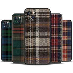 Funda iPhone a cuadros escoceses cálida con parachoques anticaídas