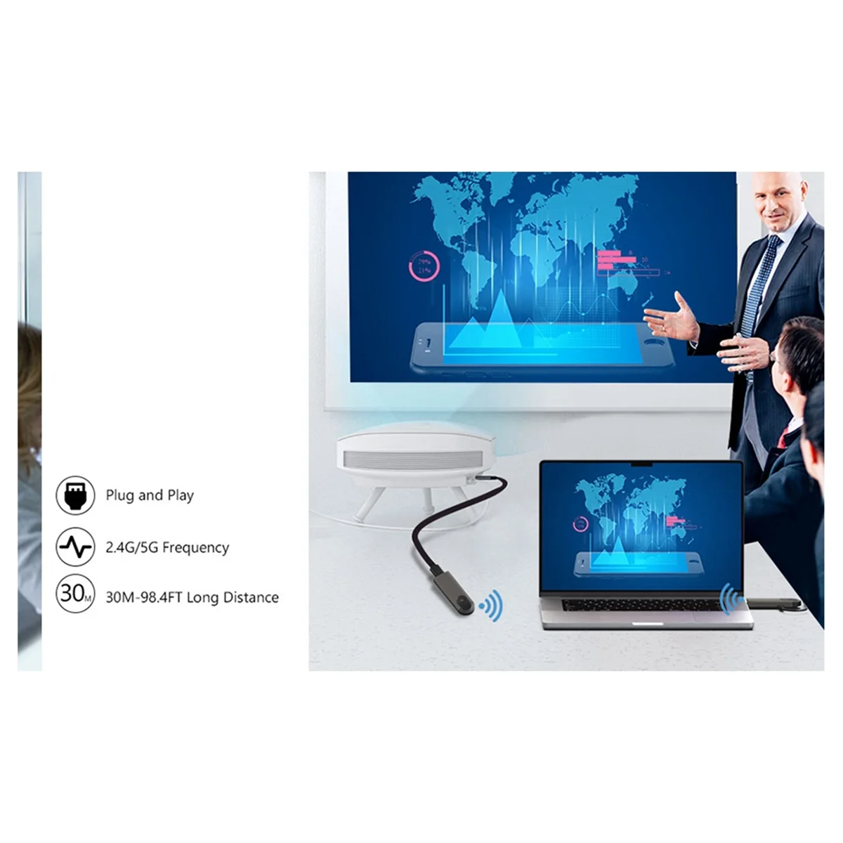 Kit extensor inalámbrico 5,8 Ghz transmisor y receptor inalámbrico de Audio y vídeo para cámara portátil PC a proyector de Monitor de TV - imagen 5