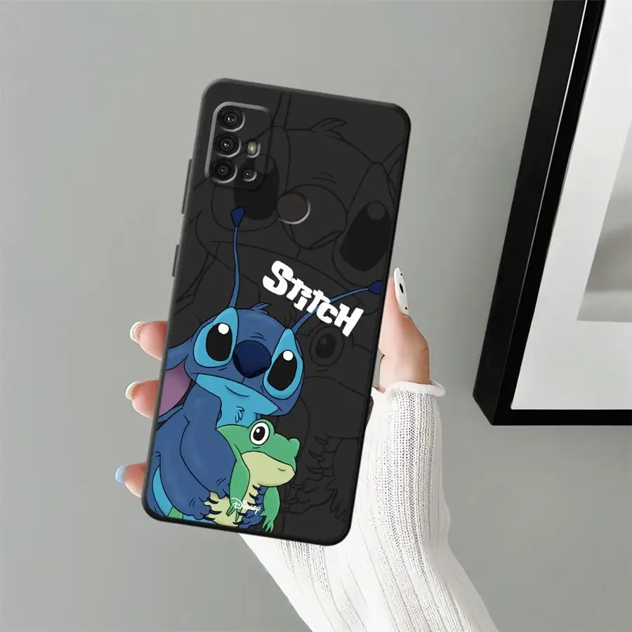 Funda de teléfono suave negra de dibujos animados de Disney Stitch para Motorola Mot G60s G51 G73 G53 G30 G22 Edge40 G60 G52 G71 G32 Edge 20 Pro - imagen 3