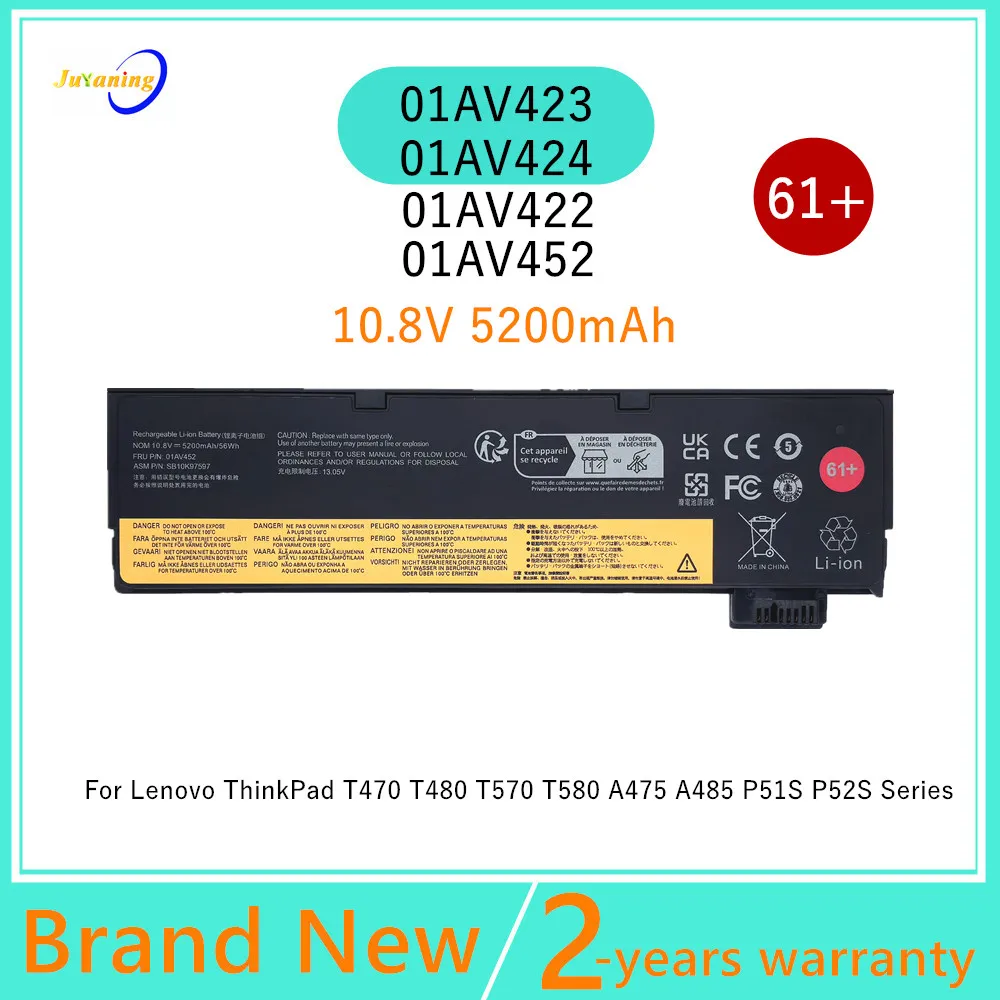 61+ 01AV423 01AV422 01AV424 batería del ordenador portátil para Lenovo ThinkPad T470 T570 A475 A485 T480 T580 P51S P52S 01AV452 01AV490