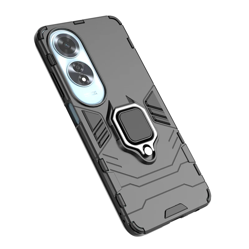 Funda de silicona para OPPO A60, carcasa protectora a prueba de golpes con soporte de anillo para dedo - imagen 2