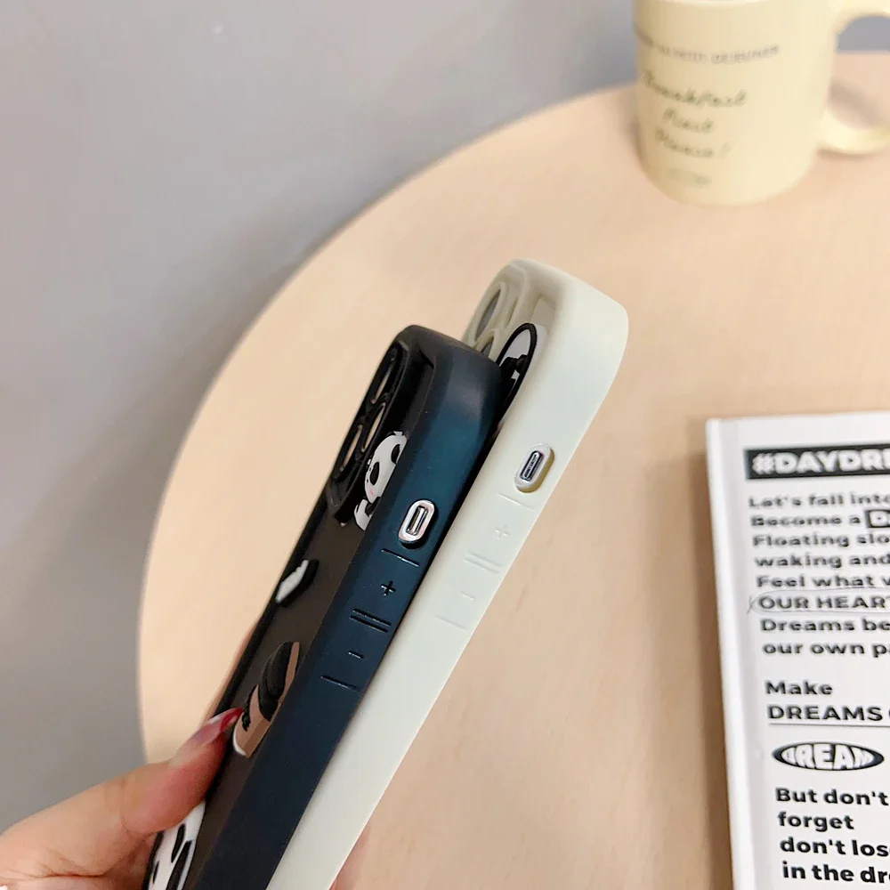 Bonita funda de silicona de Panda para iphone, 15, 14, 13, 12, 11 Pro, XS Max, Mini, XR, X, 8, 7, 6, 6S Plus, SE 2020, cubierta suave para lente de cámara - imagen 5