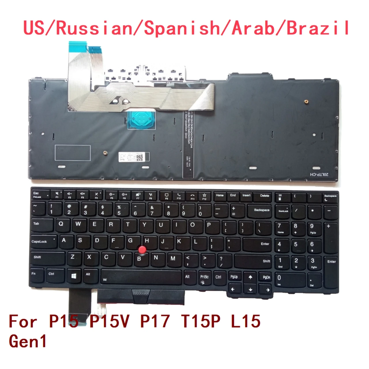 Teclado retroiluminado para ordenador portátil, accesorio para Lenovo Thinkpad P15, P15V, P17, T15P, L15, Gen1, 5N21D93876, 5N21D93720