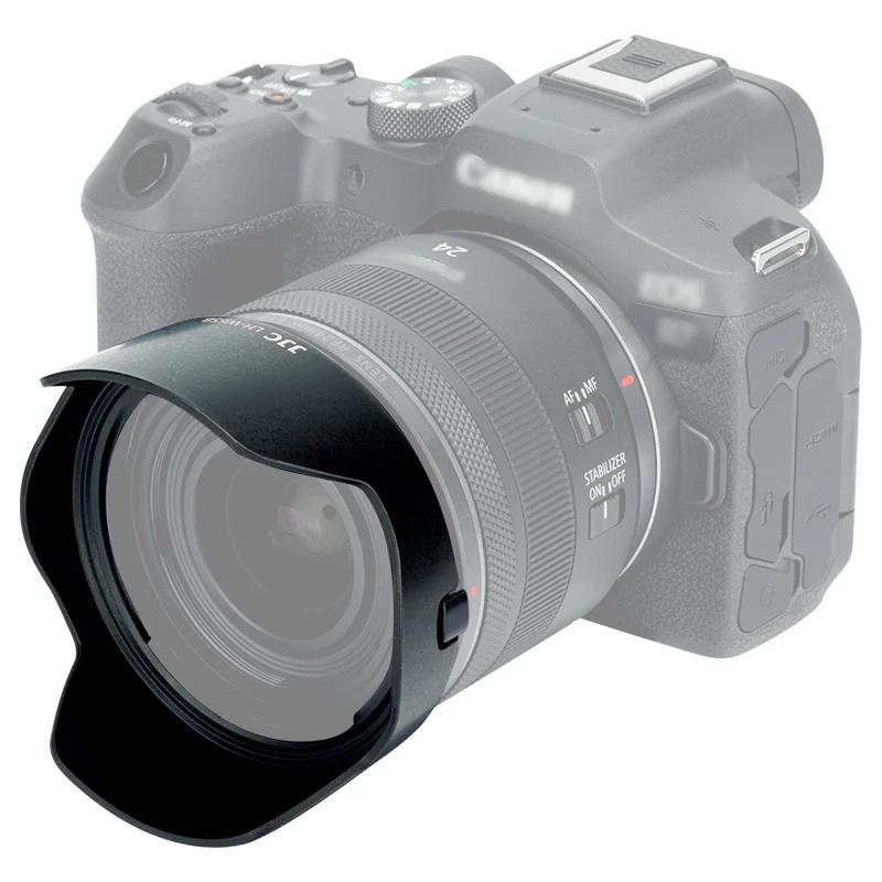 JJC-capó de lente de cámara Reversible EW-65B ABS, Compatible con Canon EF 24mm/28mm F2.8 IS USM & RF 24mm F1.8, MACRO IS STM, color negro - imagen 4