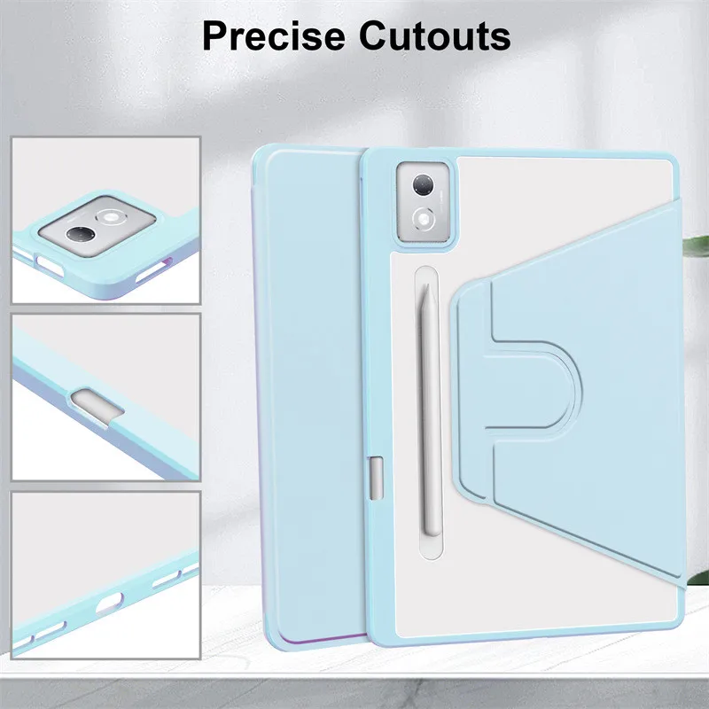 Funda giratoria para Lenovo Tab P12 12,7 2025 Pad Pro 12,7 2nd 2025 Pad 11 M11 K11 B11 cubierta acrílica transparente con ranura para bolígrafo - imagen 4