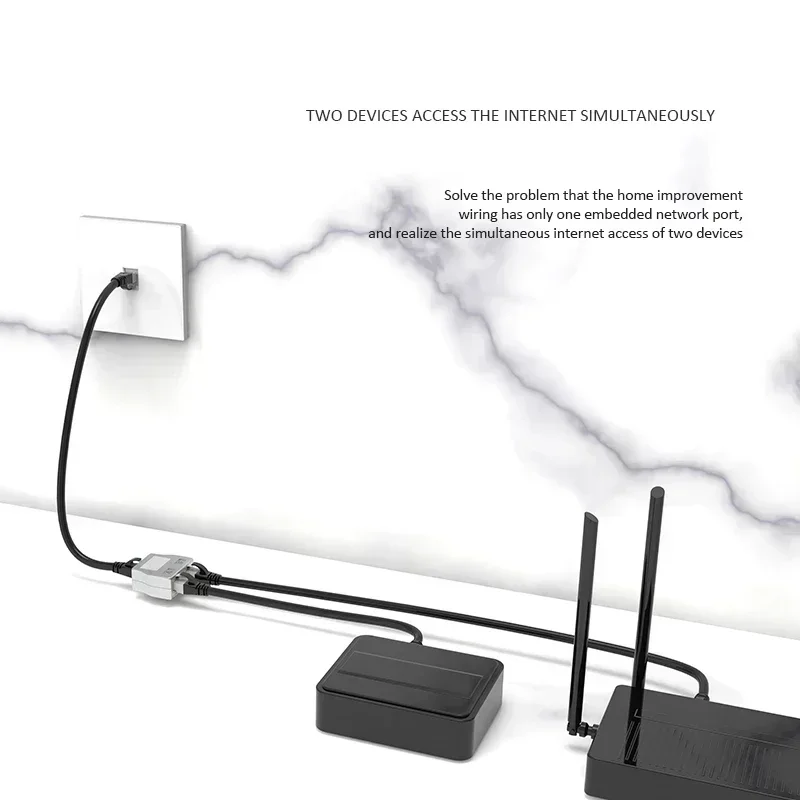 Divisor RJ45 1 a 2 adaptador Ethernet extensor de Cable de red de Internet conector RJ45 acoplador RJ 45 para PC portátil TV Box enrutador - imagen 5
