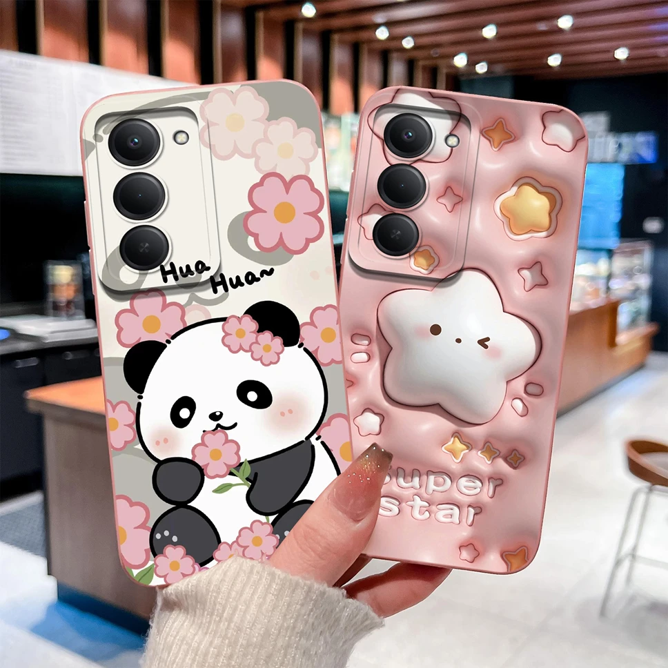 Funda de teléfono para Redmi 15 4G 5G, Funda protectora de silicona líquida suave y suave con dibujos animados divertidos para Redmi15, Funda ligera anticaída - imagen 2