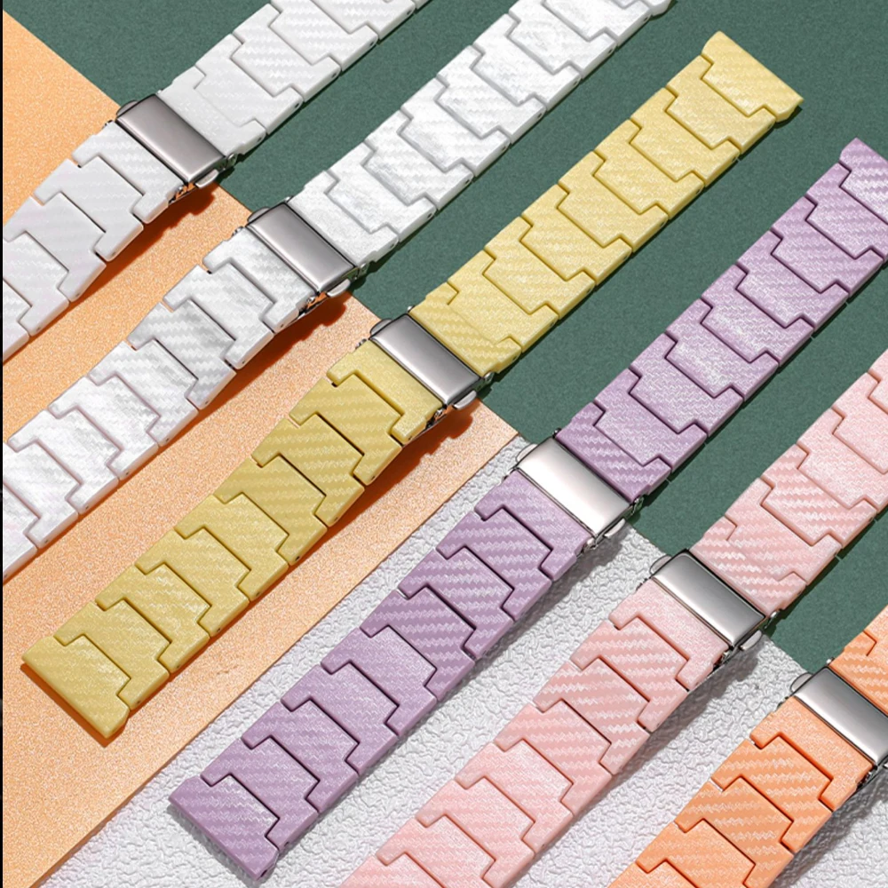 Correa de fibra de carbono para Samsung Galaxy 5/4/4 classic/46mm/42mm/5pro/Active 2 20mm 22mm pulsera huawei watch gt 3/2/2e/pro/Runner - imagen 3