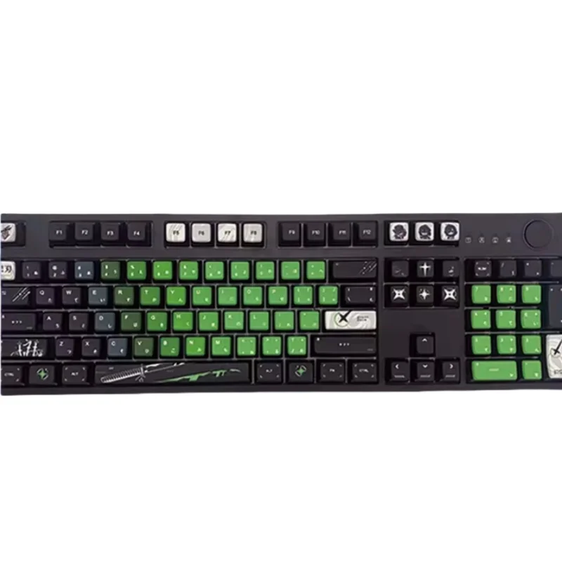Teclas con temática samurái japonesa, texto japonés, sublimación, cuatro caras, transparentes, Pbt, Teclado mecánico personalizado - imagen 4