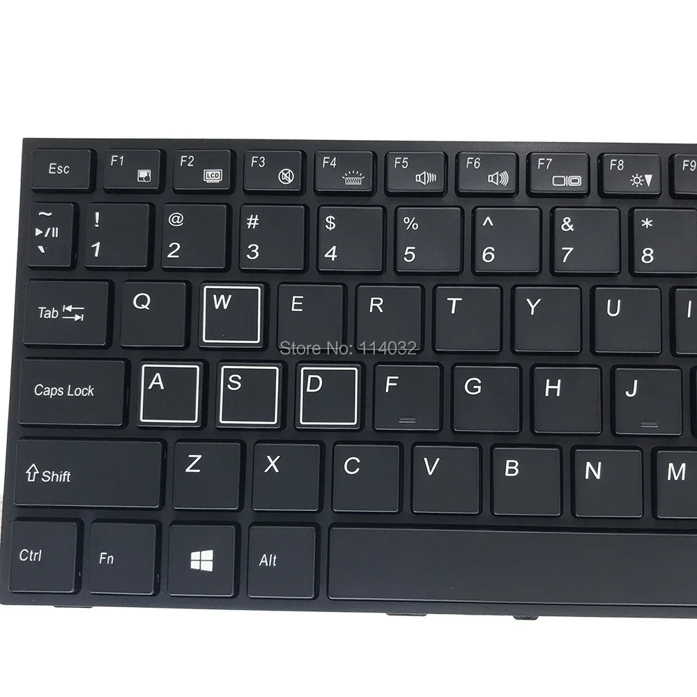 Teclado retroiluminado de EE. UU. para Clevo N150SD N150RD N150RF N150SC N151SD N170RD N170SD teclado de repuesto para ordenador portátil con retroiluminación en inglés - imagen 4