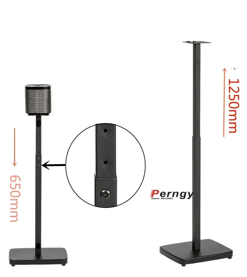 (1 par = 2 uds) SF-P08 65cm-125cm METAL universal sonido envolvente altavoz soporte de suelo soporte de Audio soporte de altavoz - imagen 2