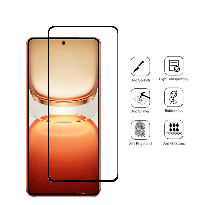 Venta Vidrio templado para VIVO IQOO Z10 turbo pro Protector de pantalla 9H a prueba de golpes antiarañazos + Z10 turbo película de lente de fibra suave - imagen 3