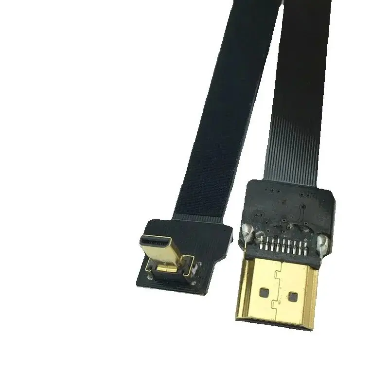 FPV compatible con HDMI a Micro-hdmi, cinta FPC de ángulo hacia arriba de 90 grados, Cable plano compatible con HDMI, paso de 20 pines para fotografía aérea
