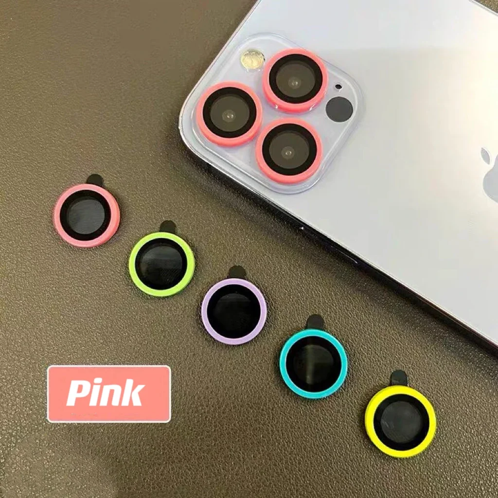 Película protectora de cerámica luminosa para cámara IPhone15ProMax 14 1312Promax 11 15Plus 14Plus 13Mini, anillo de lente de cristal brillante, 2-3 uds. - imagen 3