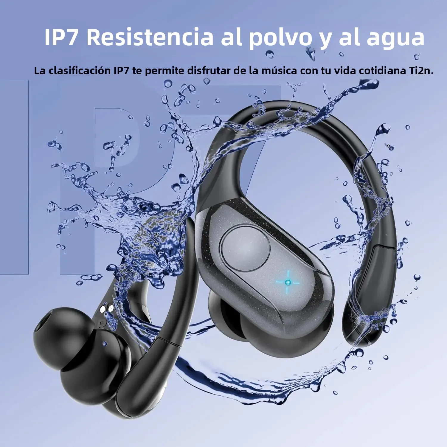 Auriculares inalámbricos, auriculares Bluetooth 5,4, graves estéreo, micrófono intrauditivo con cancelación de ruido, auriculares deportivos impermeables IPX7, reproducción 75H - imagen 4