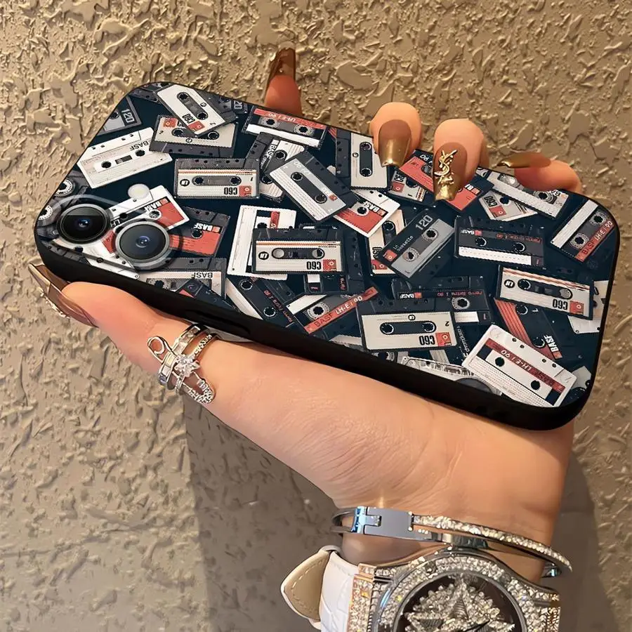 Funda para iPhone 15 16 14 Plus 13 12 11 17 Pro Max 17Air XS Max 7 8 XR Funda de teléfono suave negra Patrón de cinta de la suerte - imagen 5