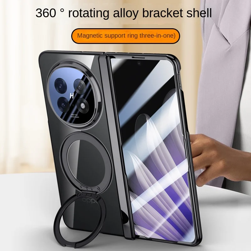 Para OPPO Find N5 funda de lujo chapada Magsafe anillo soporte magnético funda protectora trasera para OPPO Find N5 carcasa de cubierta completa - imagen 2