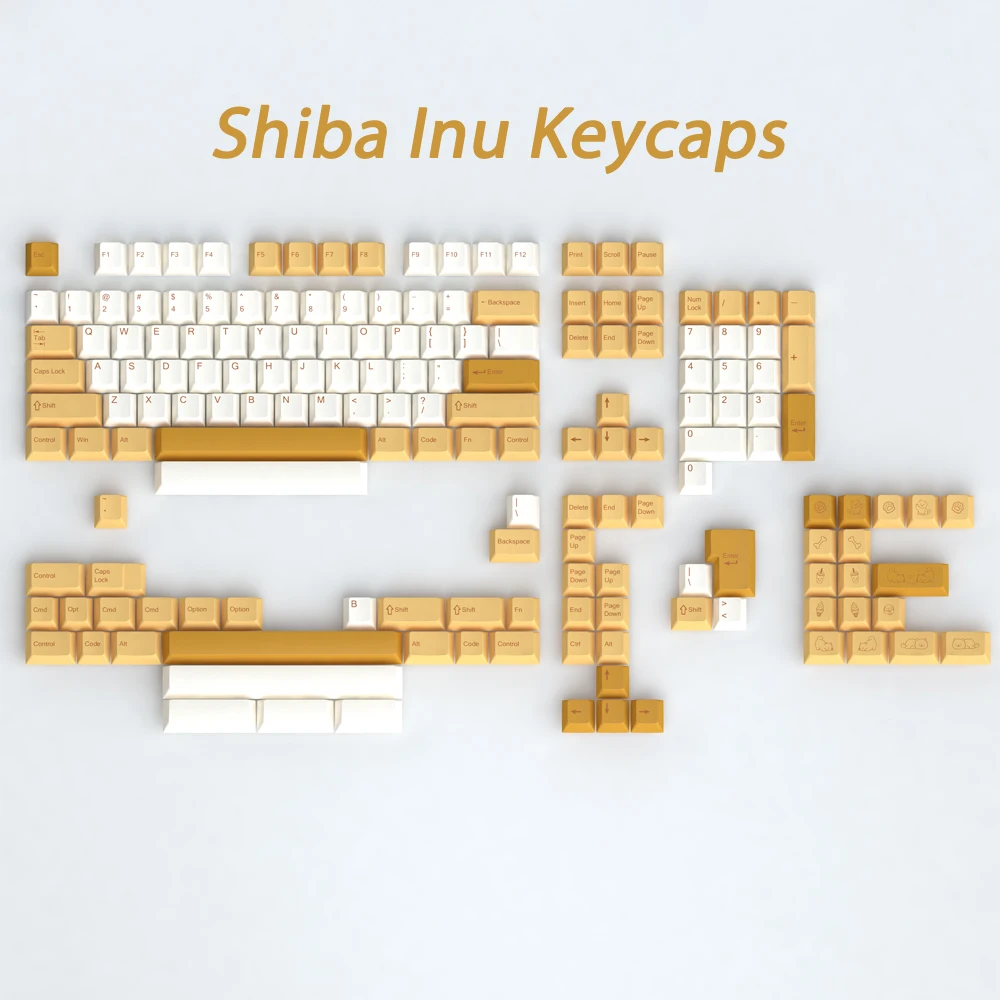 167 키 Shiba Inu Keycaps 세트 체리 프로필 키 캡 PBT 염료 승화 키 캡 체리 MX 스위치 기계식 키보드 - imagen 4