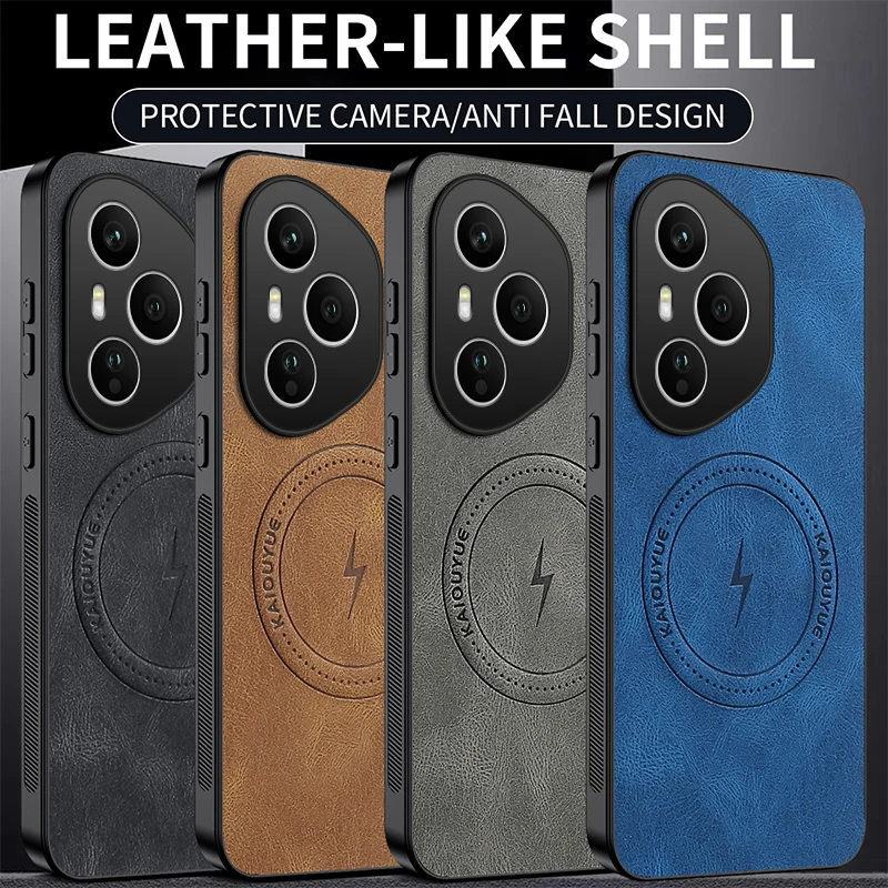 Para Huawei Honor 400 Pro funda de lujo de cuero PU funda protectora trasera magnética Magsafe para Honor 400 200 Lite Shell - imagen 5