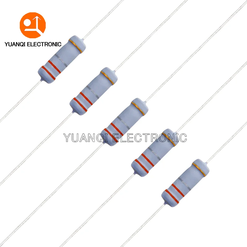 Película de óxido de Metal, resistencia de 100 piezas, 3W, 5%, 1R-10M, 10R, 100R, 240R, 470R, 1K, 2,4 K, 3,9 K, 10K, 43K, 100K, 220K, 1M, 430, 470 ohmios - imagen 3