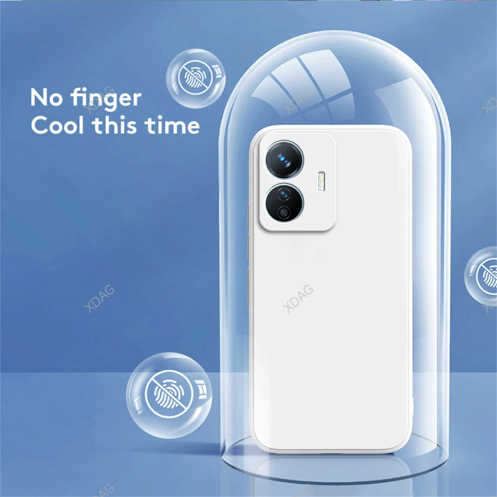 Funda de teléfono móvil de silicona líquida Simple para VIVO iQOO Z6 Lite 5G 6,58 "I2208 protección de cámara funda trasera Original de moda suave - imagen 2