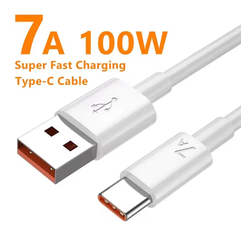 Cable de carga súper rápido USB tipo C 7A 100W para Huawei Mate 60 50 Pro P60 Nova 9 10 Honor Xiaomi Redmi POCO Cable cargador USB C
