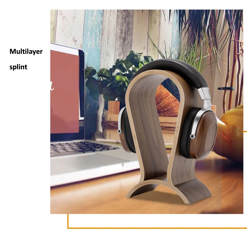 HKXA Soporte Auriculares Nogal para Gaming y Escritorio - imagen 5