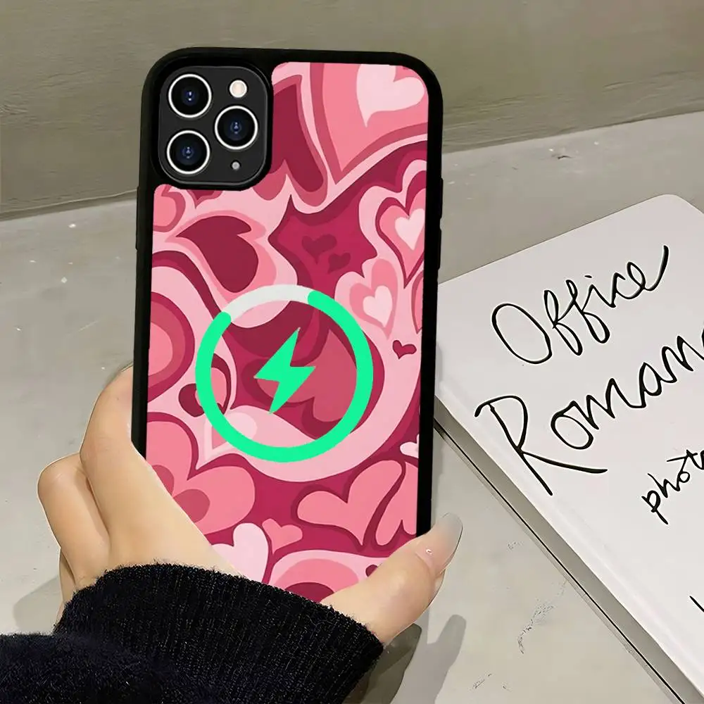 Funda de teléfono magnética Magsafe con bonito corazón de amor para IPhone 17 16 15 14 Plus 13 12 11 Pro Max Air Cover - imagen 5