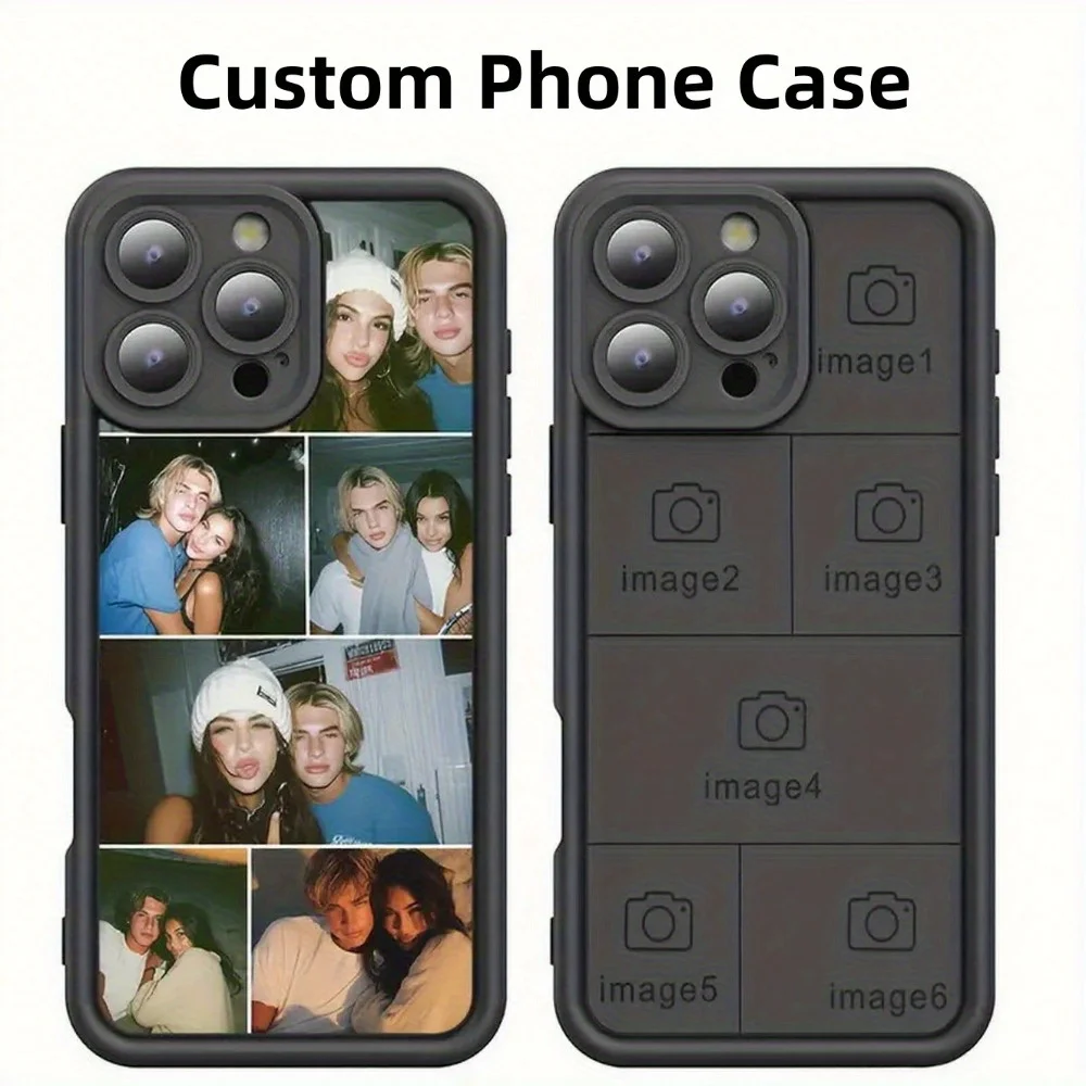 DIY imagen múltiple foto personalizada funda suave para iPhone 16 15 14 13 12 11 Pro Max SE 2020 2022 X XS XR Plus funda trasera de silicona TPU - imagen 4