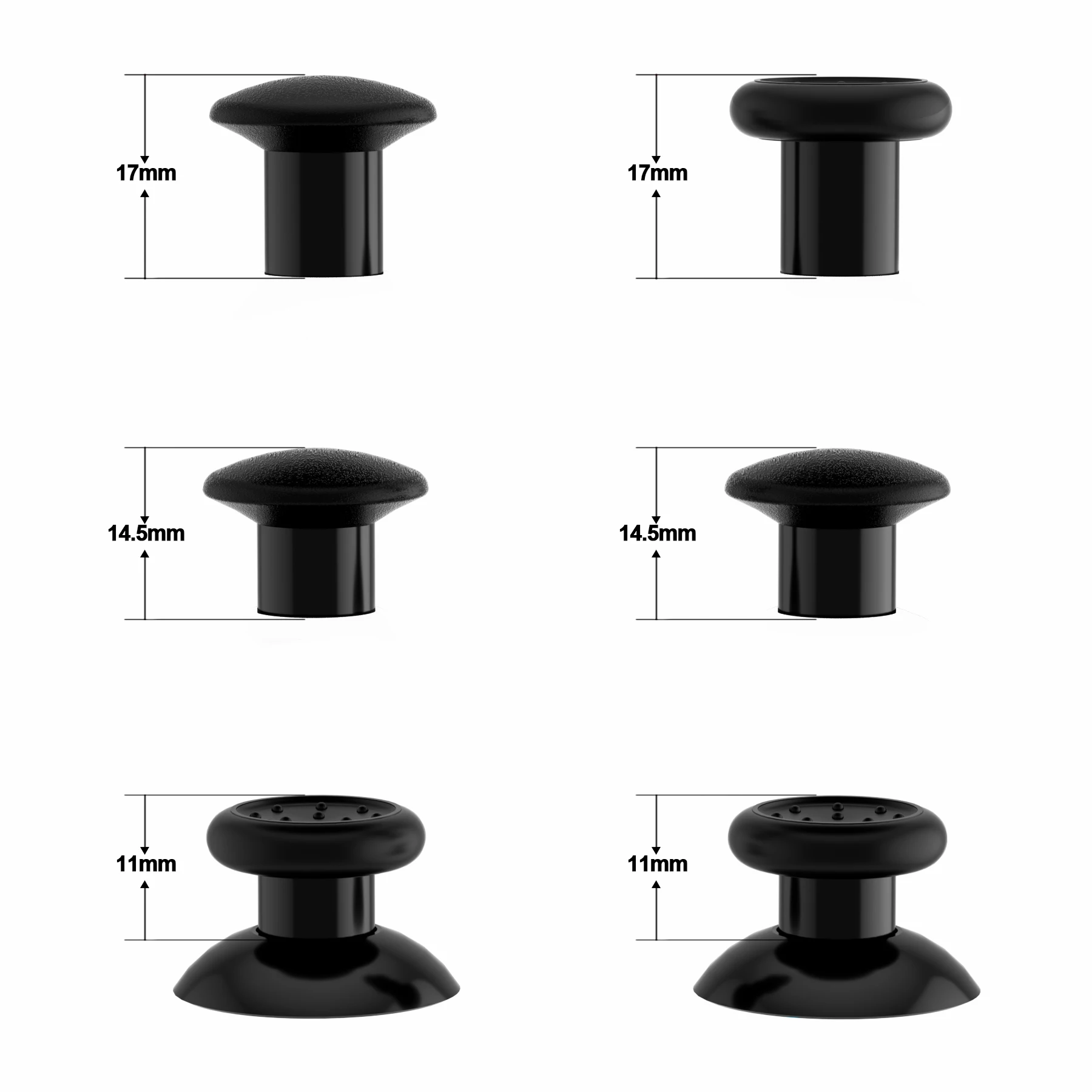 eXtremeRate Grips Joystick Thumbsticks Intercambiables para Xbox Core (Xbox Series X/S), para Xbox One S/X/Elite - Negro - imagen 3