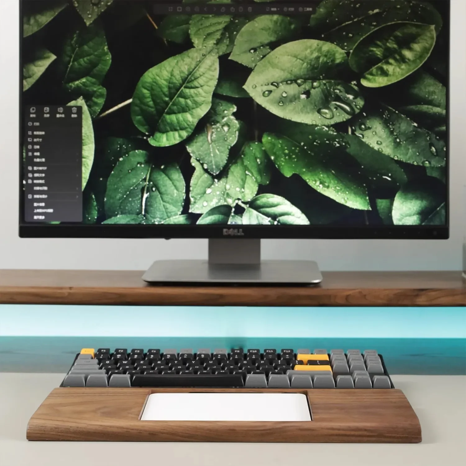Reposamuñecas para teclado, Base mágica para Trackpad, soporte de mano para teclado mecánico, soporte multifuncional personalizado, accesorios de madera de nogal - imagen 5
