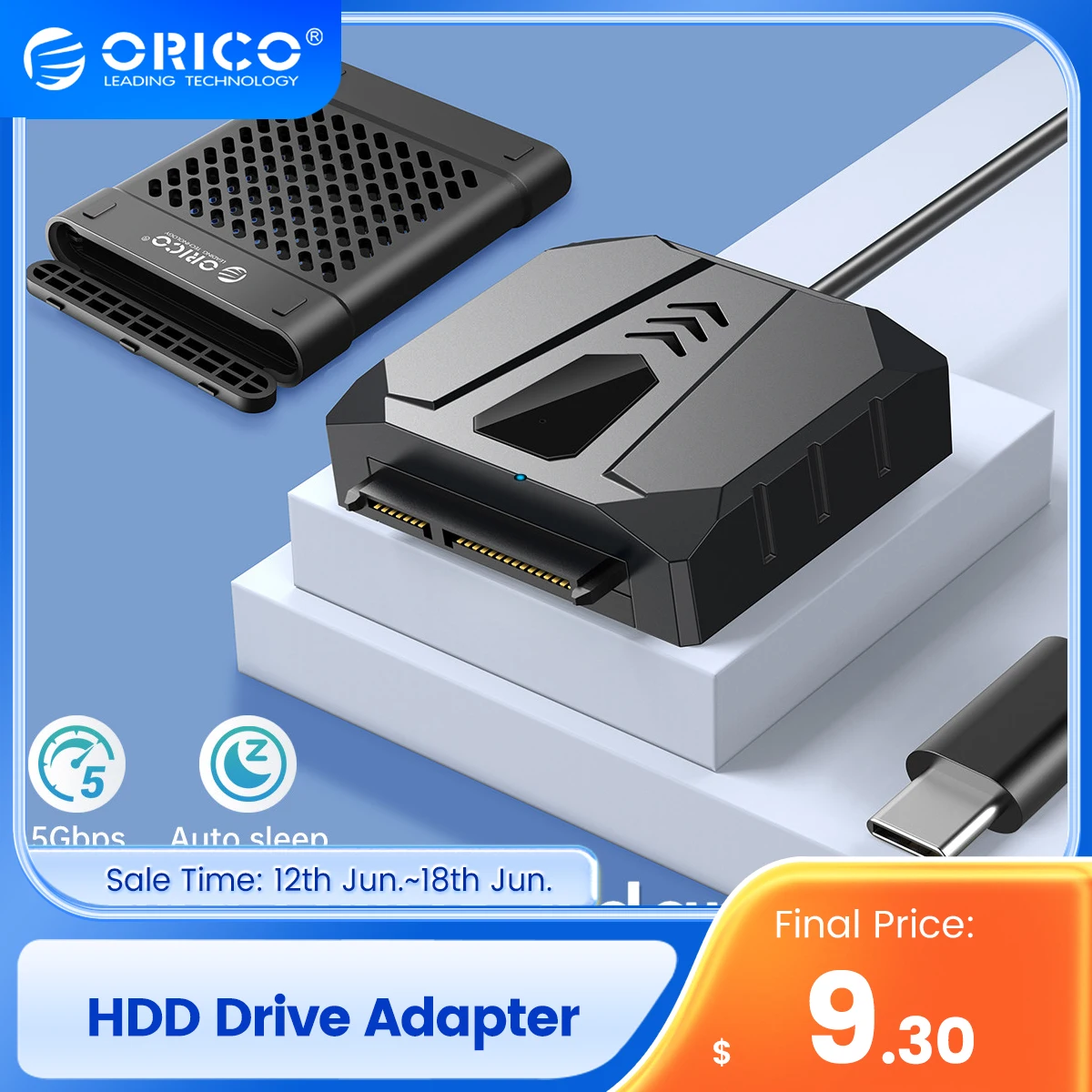 ORICO-Adaptador de unidad HDD USB 3,0 a Cable SATA, convertidor SATA, adaptador para disco duro externo HDD/SSD de 2,5 pulgadas - imagen 2