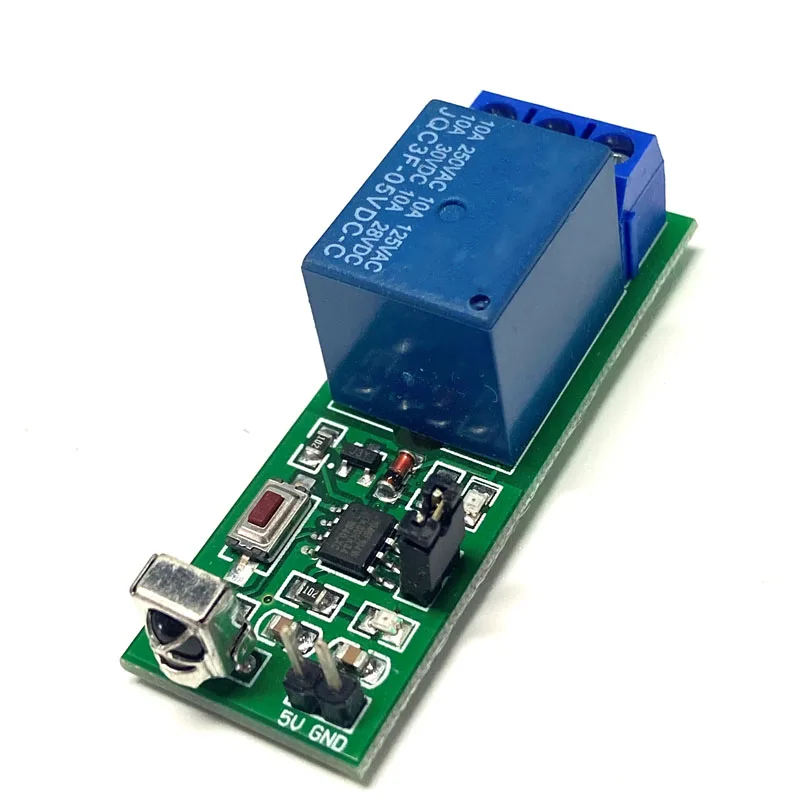 IR 5V 1 canal receptor infrarrojo interruptor de conducción relé controlador módulo placa 5V + control remoto activo - imagen 2