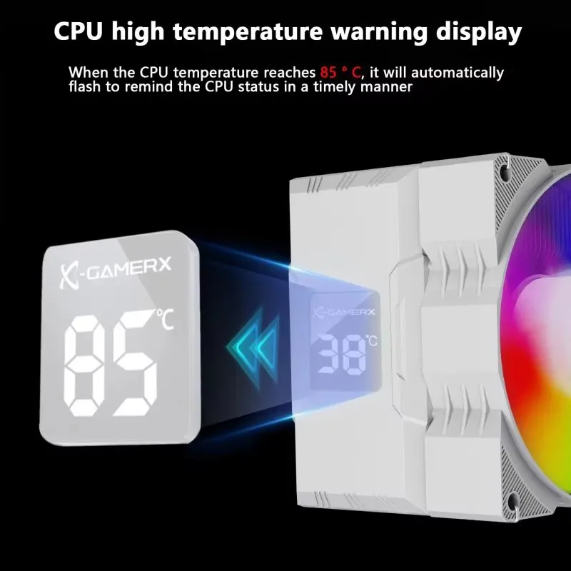 Enfriador de CPU Power Train x-gamamerx Z-1300 ARGB con pantalla Digital de temperatura, radiador, 4 tubos de calor para LGA1700/1200 115X AM4 AM5 - imagen 3
